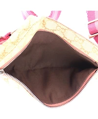 Pre-Owned Gucci Small Vintage Double Belt Bag Gg Canvas with Leather
