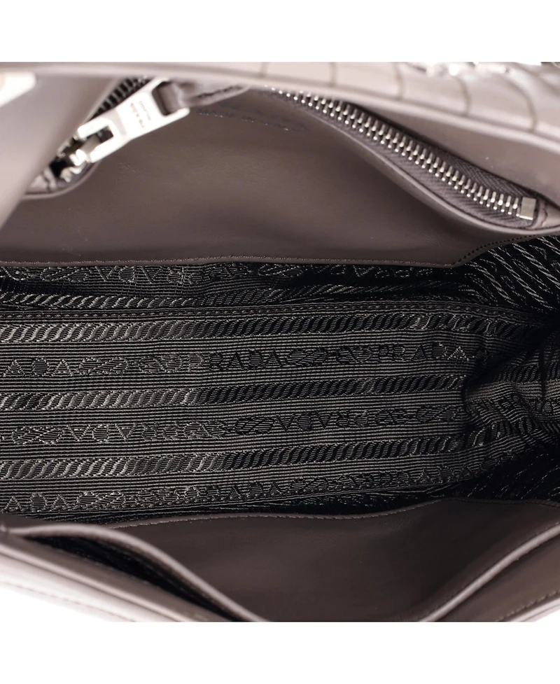 Pre-Owned Prada Small Curved Flap Chain Shoulder Bag Diagramme Quilted Leather