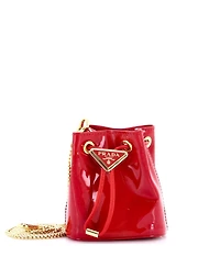 Pre-Owned Prada Mini Triangle Logo Drawstring Pouch Bucket Bag Patent