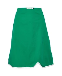 Pre-Owned Marni Women's Cotton Contrast Trim Knee Length Skirt