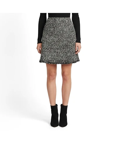 Pre-Owned Balenciaga Women's Tweed Zip Up Mini Skirt