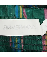 Pre-Owned Zimmermann Women's Stripe Cotton Ruffled Maxi Skirt