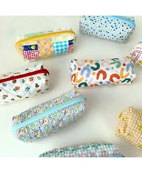 Danrong Pencil Case Pen Bag Pouch Holder Box Organizer Makeup Cute Corduroy Canvas Lightweight Travel School Gift