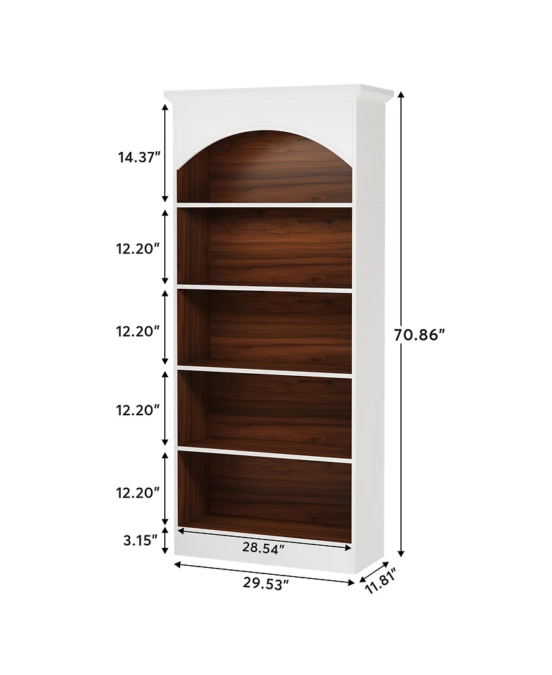 Tribesigns 70.9'' Tall Bookshelf with Storage Shelves, 5-Shelf Bookcase