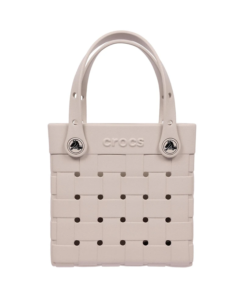 Crocs Women's Woven Style Crossbody Tote with Top Handles and Removeable Strap