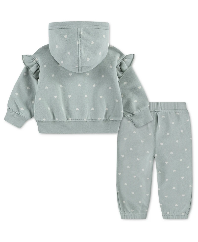 abercrombie kids Baby Girls' Flutter Full-Zip Hoodie and Joggers, 2-Piece Set