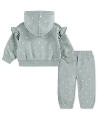 abercrombie kids Baby Girls' Flutter Full-Zip Hoodie and Joggers, 2-Piece Set
