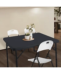 Piscifun Square Folding Table Portable Hdpe Plastic Indoor Outdoor Picnic Camping Party Dining Utility Heavy Duty Carrying Handle