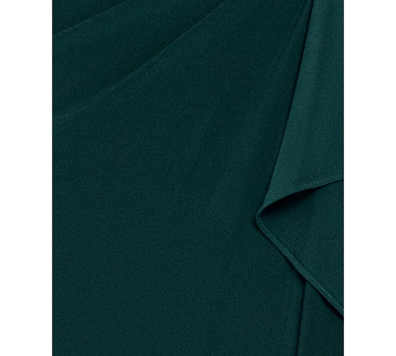 Betsy & Adam Women's Beaded Sleeve Ruched Maxi Dress