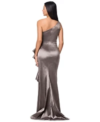 Betsy & Adam Petite One-Shoulder Ball Gown