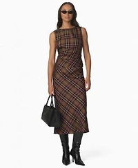 Joes Jeans Womens The Meg Plaid Sleeveless Top The Ines Plaid Midi Skirt