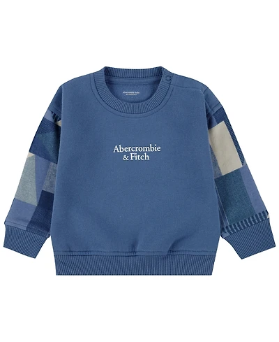 abercrombie kids Baby Boys' Essential Patchwork Long-Sleeve Sweatshirt