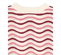 CeCe Girls' 4-16 Crewneck Pointel Sweater