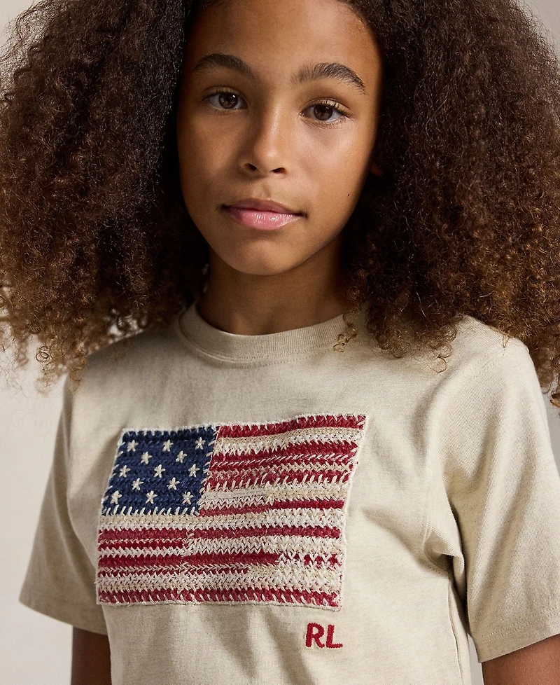 Polo Ralph Lauren Girls' 7-16 Flag Short-Sleeve Jersey T-Shirt
