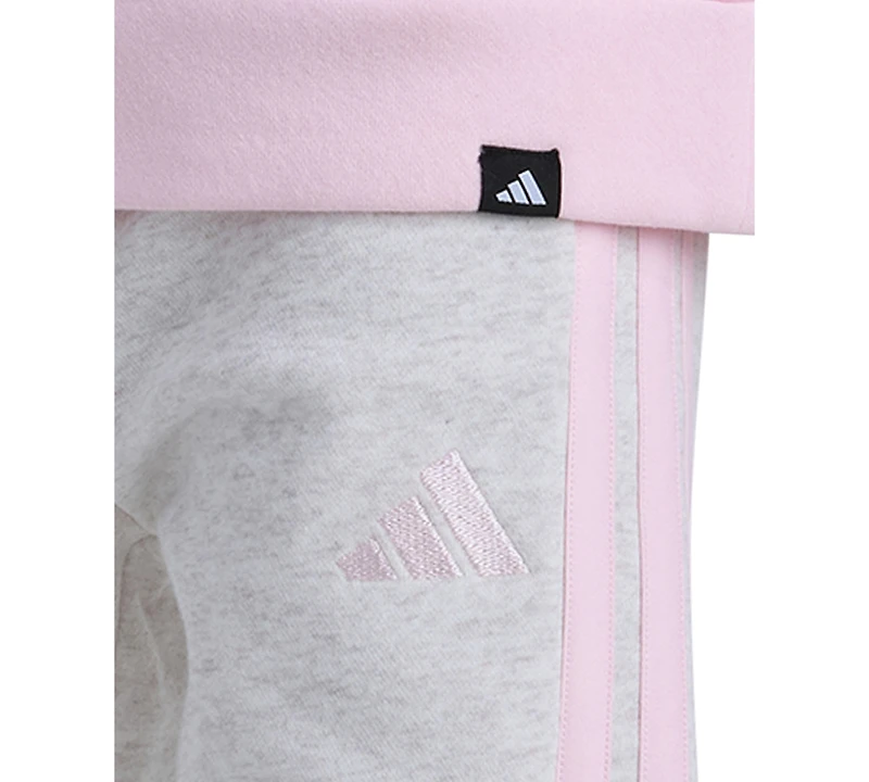adidas Girls' 2T-6X Long-Sleeve Hoodie and Jogger Pants, 2-Piece Set