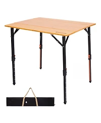 Piscifun Folding Camping Table Ultralight Portable Fiberglass Adjustable Height Aluminum Carry Bag Outdoor Picnic Beach Bbq