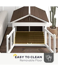 Ruie 40 in Wooden Dog House Outdoor Indoor with Air Vents and Floor