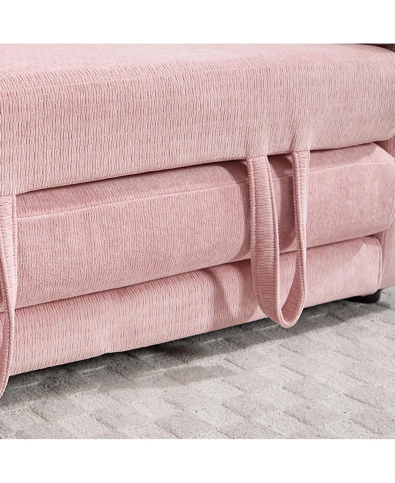 Streamdale Furniture 58" 3-in-1 Upholstered Convertible Futon Sofa Bed with Side Pockets