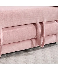 Streamdale Furniture 58" 3-in-1 Upholstered Convertible Futon Sofa Bed with Side Pockets
