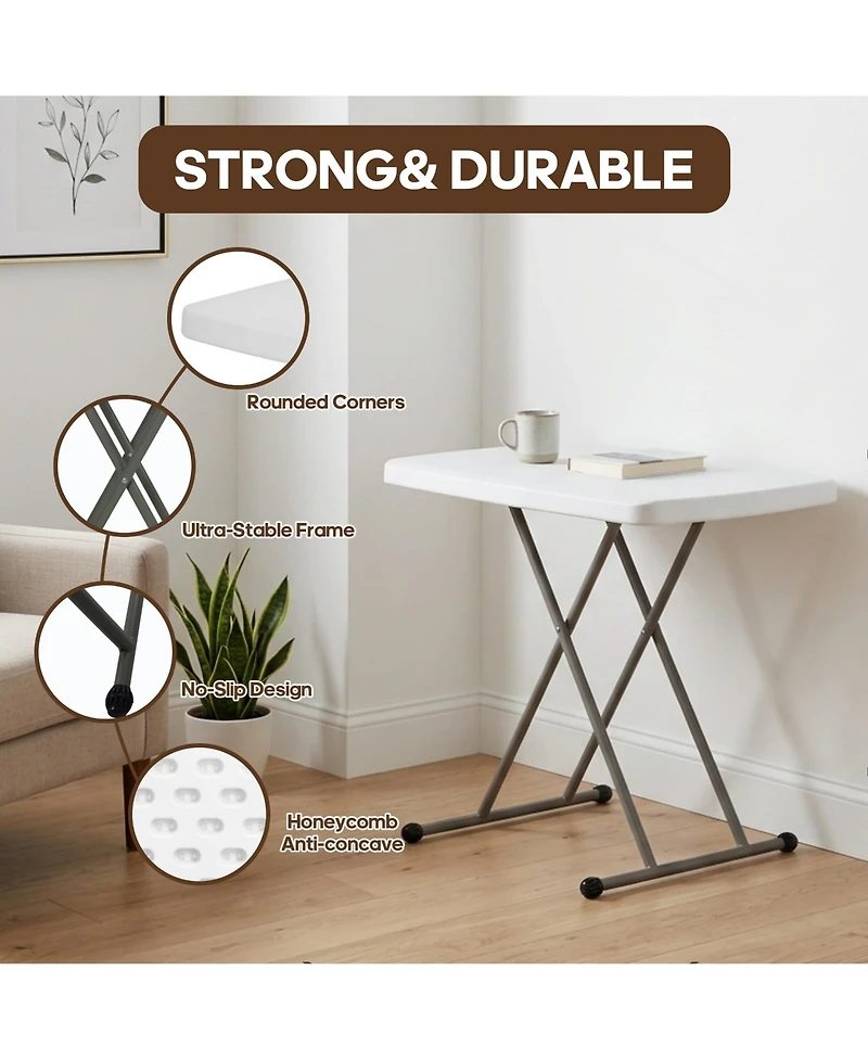 Piscifun Adjustable Height Folding Table Portable Hdpe Laptop Dining Camping Tv Tray