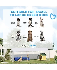 Ruie 20 ft Outdoor Dog Kennel with Waterproof Roof and Double Locks