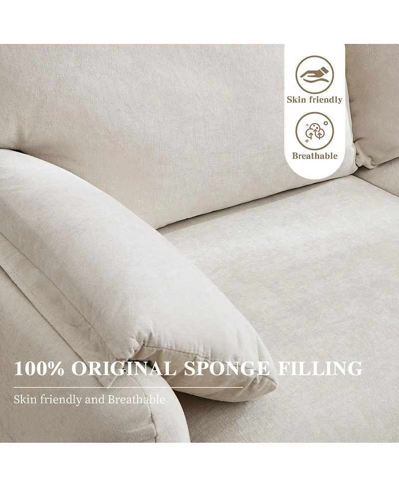 Streamdale Furniture 60-Inch Minimalist Down-Filled Sofa