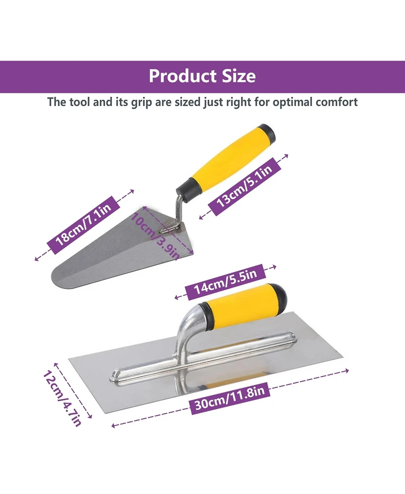 Xdovet Masonry Trowel Set Flat Finishing Gauging Trowels