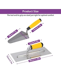 Xdovet Masonry Trowel Set Flat Finishing Gauging Trowels