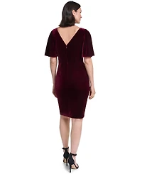 Jessica Howard Women's Boat Neck Velvet Dress