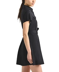 Derek Lam 10 Crosby Women's Cap-Sleeve Collared Cotton Belted Shirt Dress