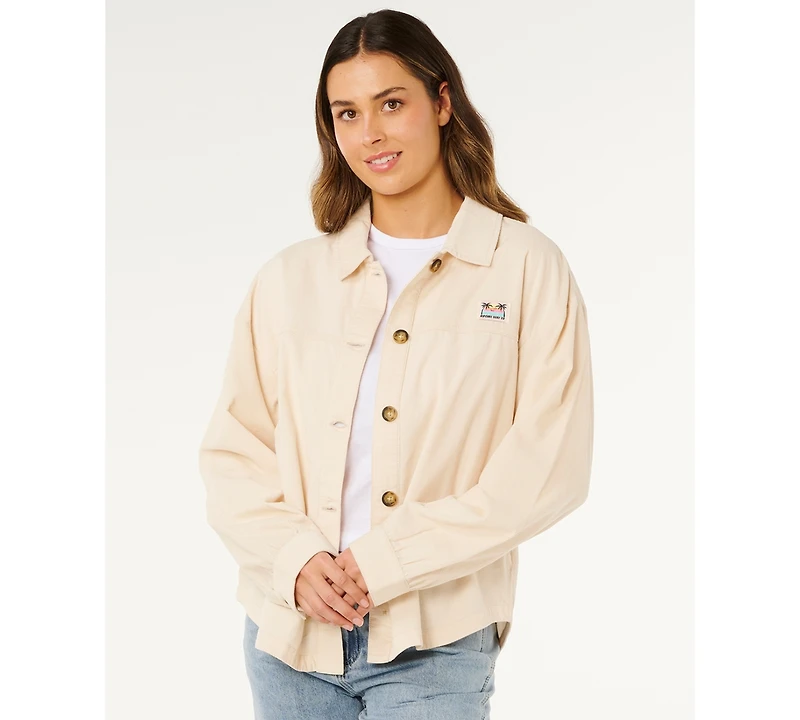 Rip Curl Women's Keepsakes Washed Cord Cotton Button-Front Jacket