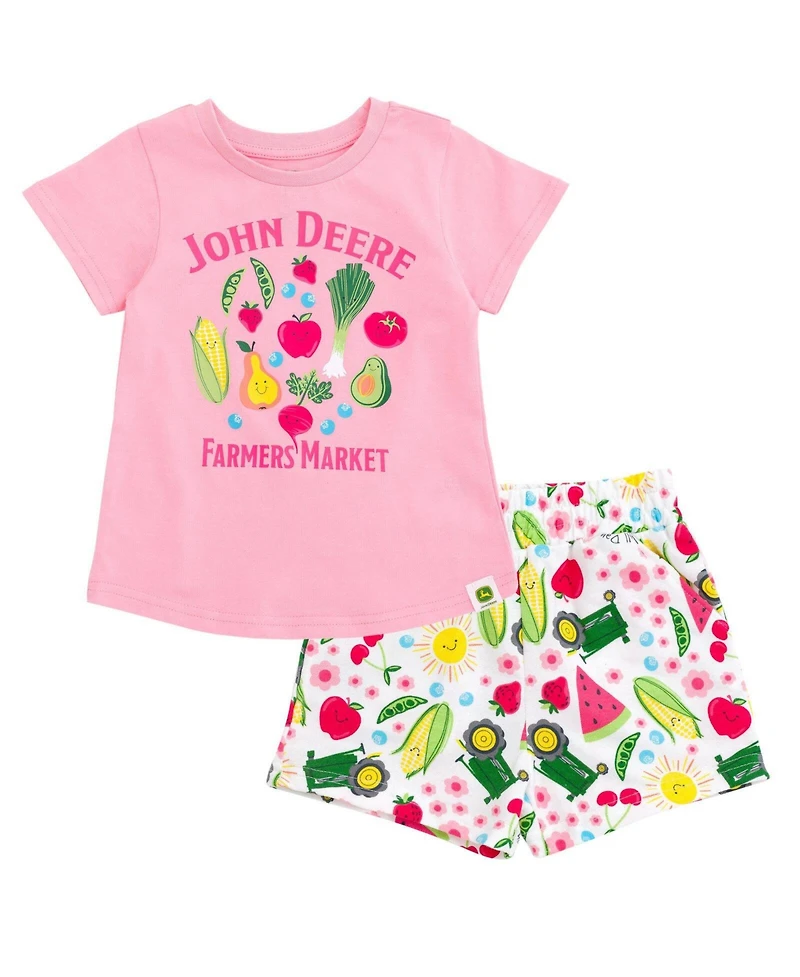 John Deere Toddler Girls (2T - 4T) 2-Piece T-Shirt and Bottoms Set