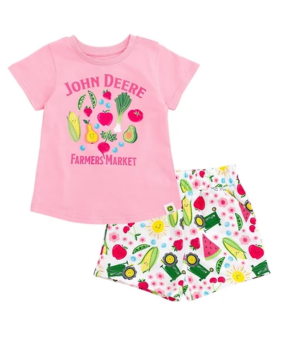 John Deere Toddler Girls (2T - 4T) 2-Piece T-Shirt and Bottoms Set