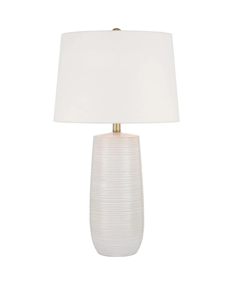 360 Lighting Kerry 28 1/2" High Light Taupe Stripes Ceramic Table Lamp with Dimmer