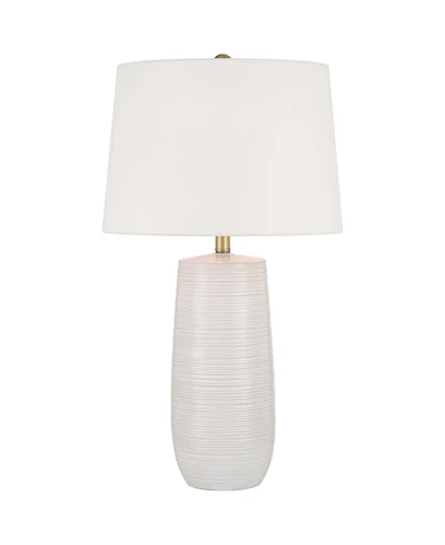 360 Lighting Kerry 28 1/2" High Light Taupe Stripes Ceramic Table Lamp with Dimmer
