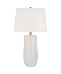 360 Lighting Kerry 28 1/2" High Light Taupe Stripes Ceramic Table Lamp with Dimmer