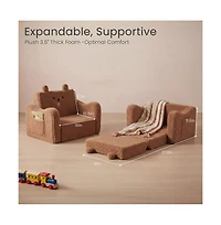 Kinder King 2-in-1 Toddler Sofa Chair Converts to Flip-Open Lounger Bed