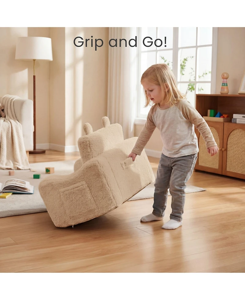 Kinder King 2-in-1 Toddler Sofa Chair Converts to Flip-Open Lounger Bed
