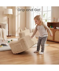 Kinder King 2-in-1 Toddler Sofa Chair Converts to Flip-Open Lounger Bed