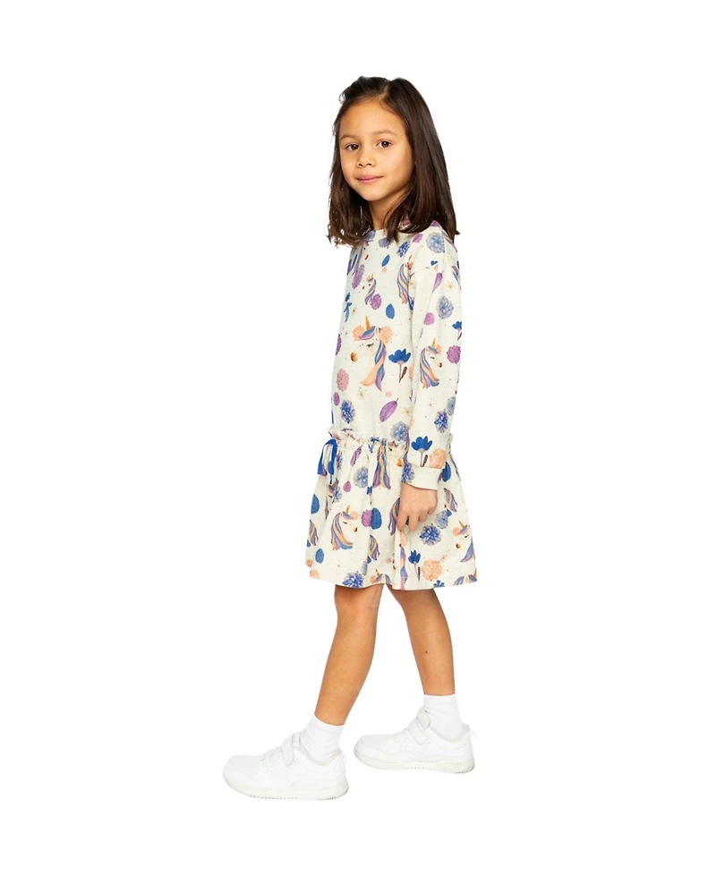 Deux par Toddler Girl (2T-5T) French Terry Dress Unicorn Print