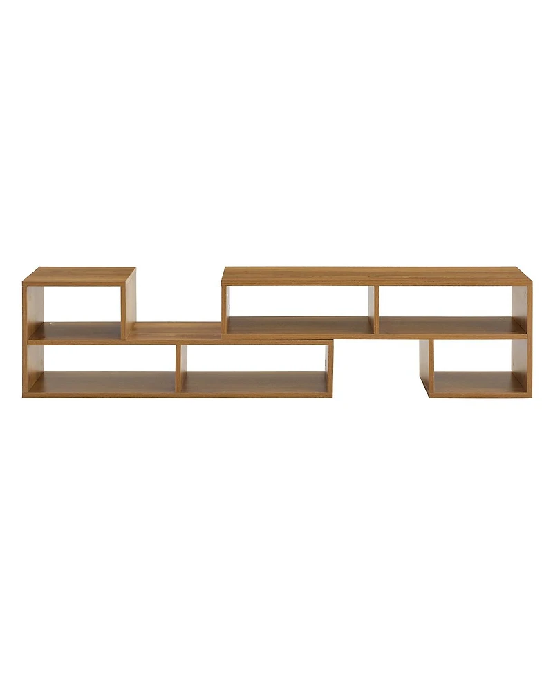 Streamdale Furniture Modular Extendable Rustic Wood Tv Stand with Open Storage