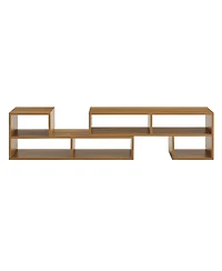 Streamdale Furniture Modular Extendable Rustic Wood Tv Stand with Open Storage