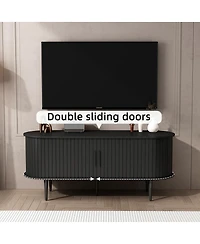 Streamdale Furniture 47" Modern Tv Console with Storage and Sliding Door
