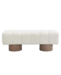 Flynama Chenille Upholstered Dining Bench, Fully Assembled 300lbs Capacity
