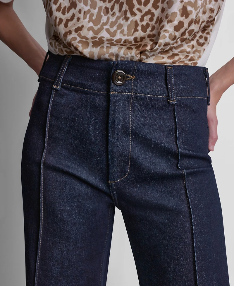 Dkny Jeans Women's High-Rise Pin Tuck Wide Leg