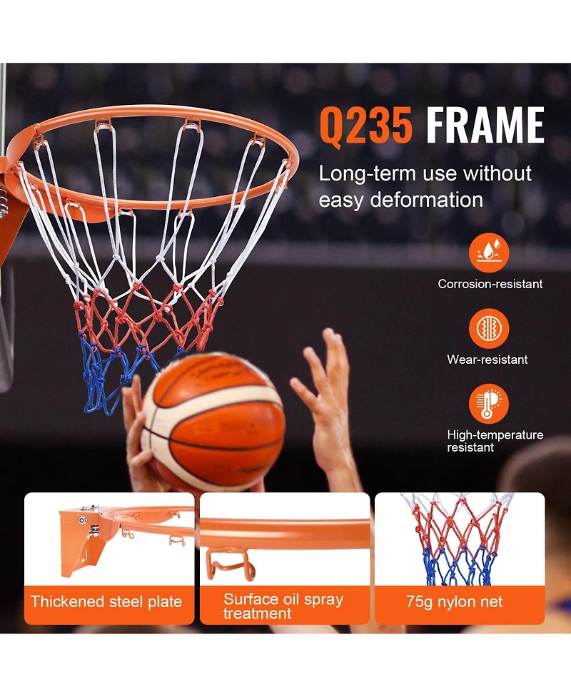 Vevor Basketball Rim Replacement Outdoor Heavy Duty Hanging Flex Hoop Net