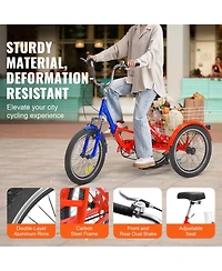 Vevor Folding Adult Tricycle 7-Speed Adult 3 Wheel Trikes Carbon Steel