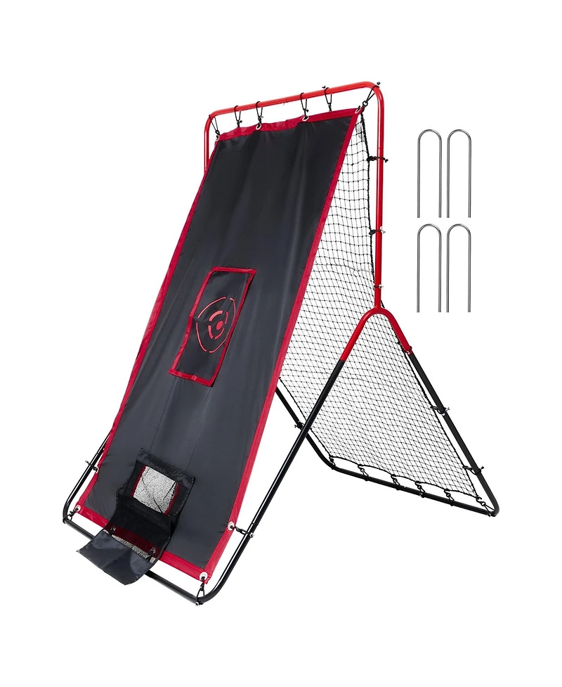 Vevor Baseball And Softball Rebounder Net 3x4.5 ft 2-in-1 Switch Hitter Pitch
