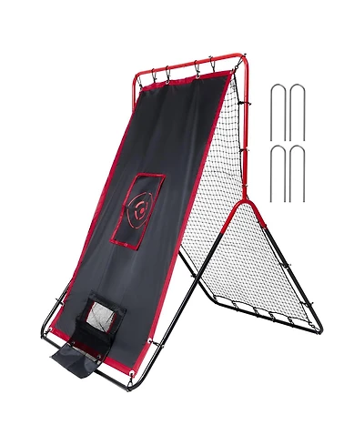 Vevor Baseball And Softball Rebounder Net 3x4.5 ft 2-in-1 Switch Hitter Pitch
