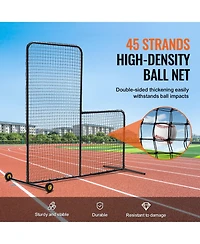 Vevor L Screen Baseball Pitching Net for Batting Cage Softball Screen 7x7ft